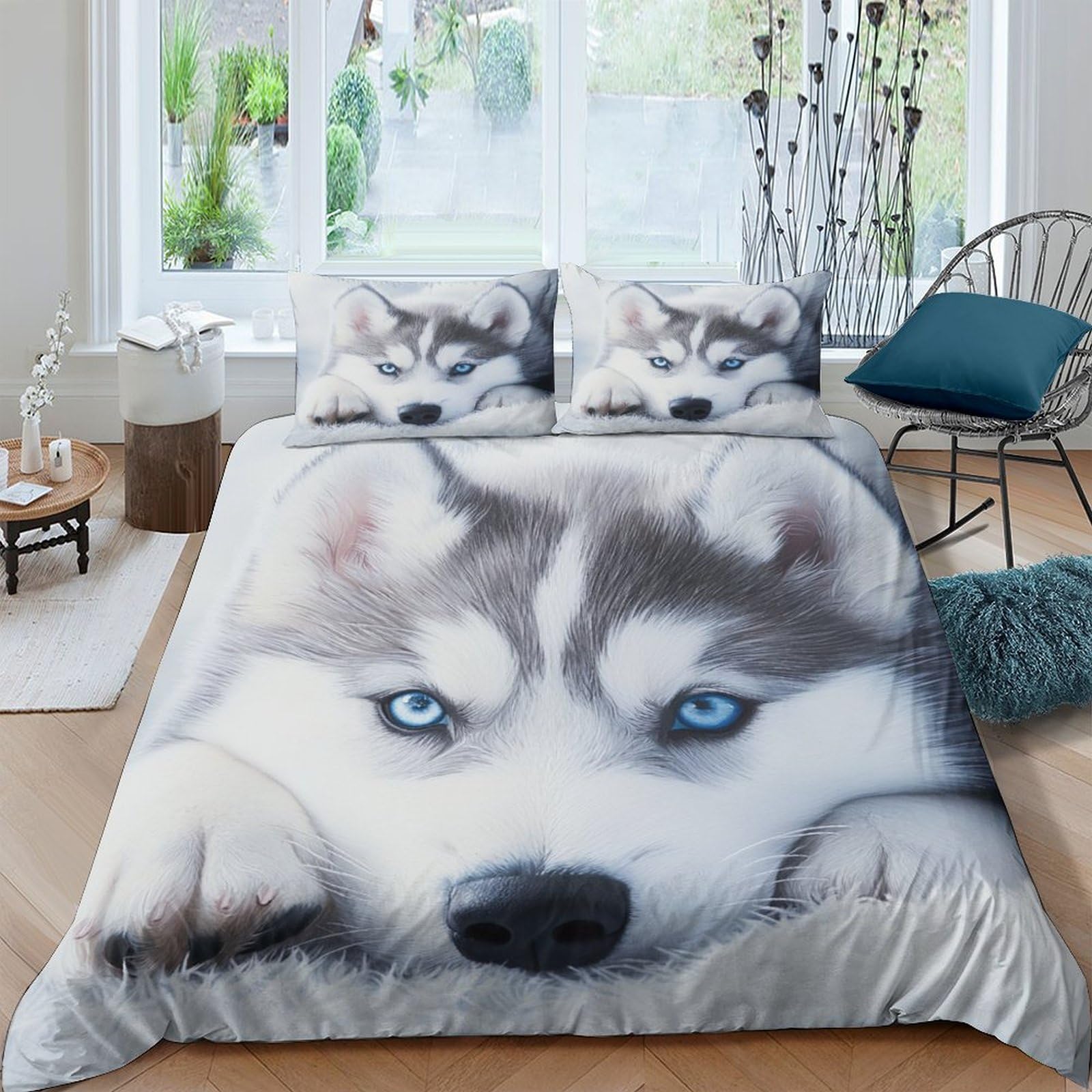 Housse de couette Jésus 3D en microfibre 140x200 cm avec sa taie d'oreiller