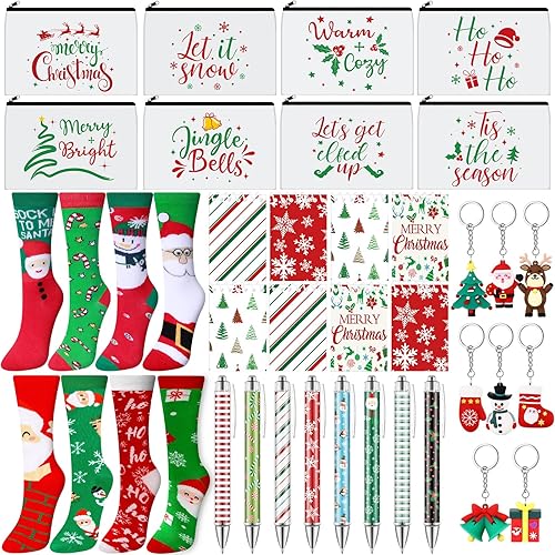 32 Pcs Christmas Gifts Set Christmas Makeup Bags Bulk Santa