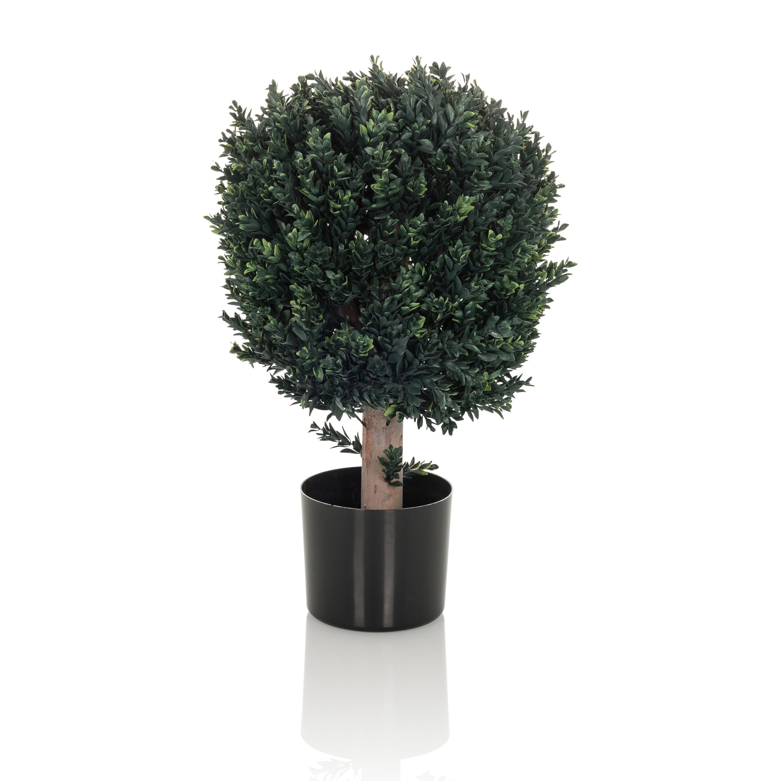 hjh OFFICE Kunstpflanze BUXUS Deko Pflanze künstlich 65 cm, pflegeleichter Kunstbaum, Indoor und Outdoor, Buchs-Baum Grün 871055
