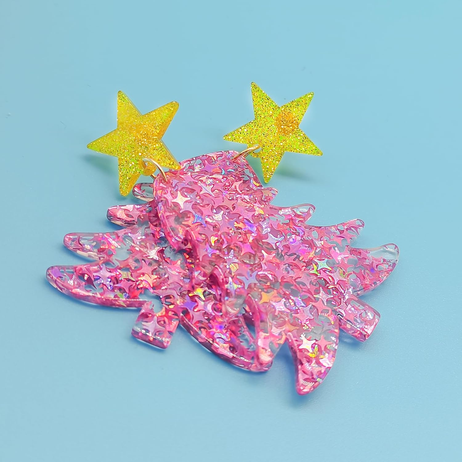 Christmas Tree Earrings Colourful Christmas Tree Drop Earrings for Women Shining Christmas Tree Earrings Christmas Holiday Earrings Christmas Jewelry for Women - Image 7