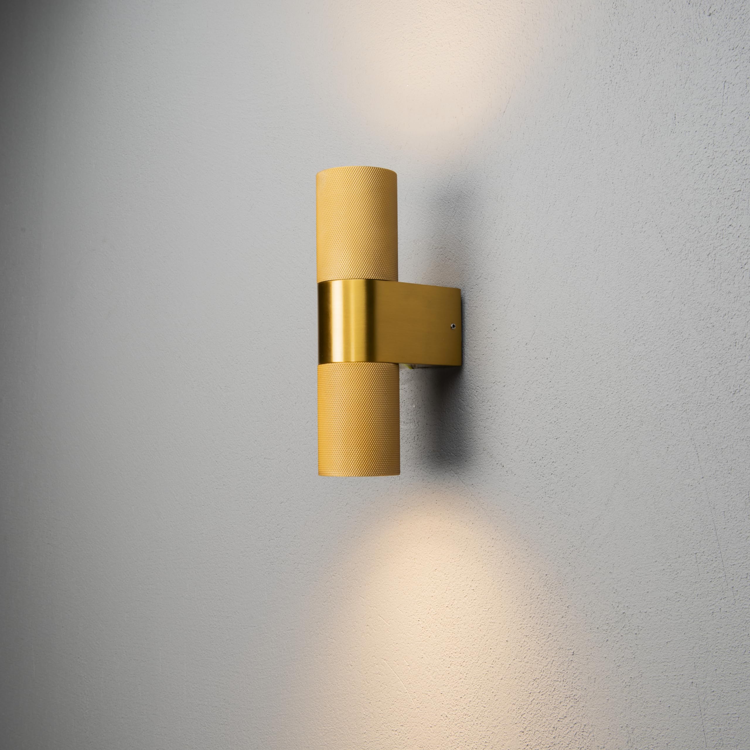 Konstsmide Up Down Outdoor Wall Light Temi Gold, Twin Up Down - Image 2