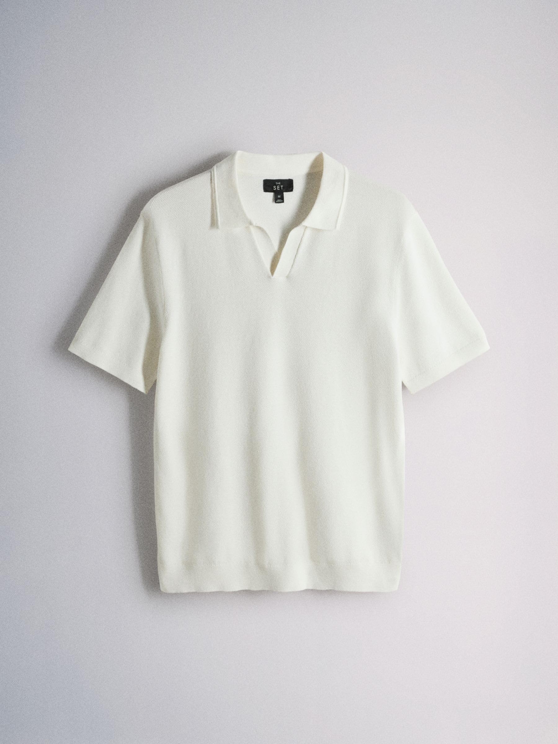 THE SET Uomini Confezione da 3 Maglie a Maniche Corte con Scollo a V in Misto Cotone a Trama fine