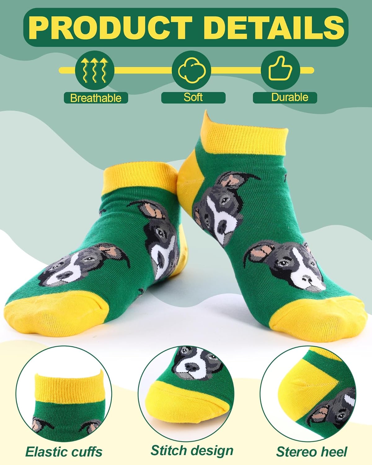 Vabean 36 Pairs Funny Men's Dress Socks Men's Novelty Crew Socks Cotton Dress Bulk Colorful Dress Set for Women Men - Image 4