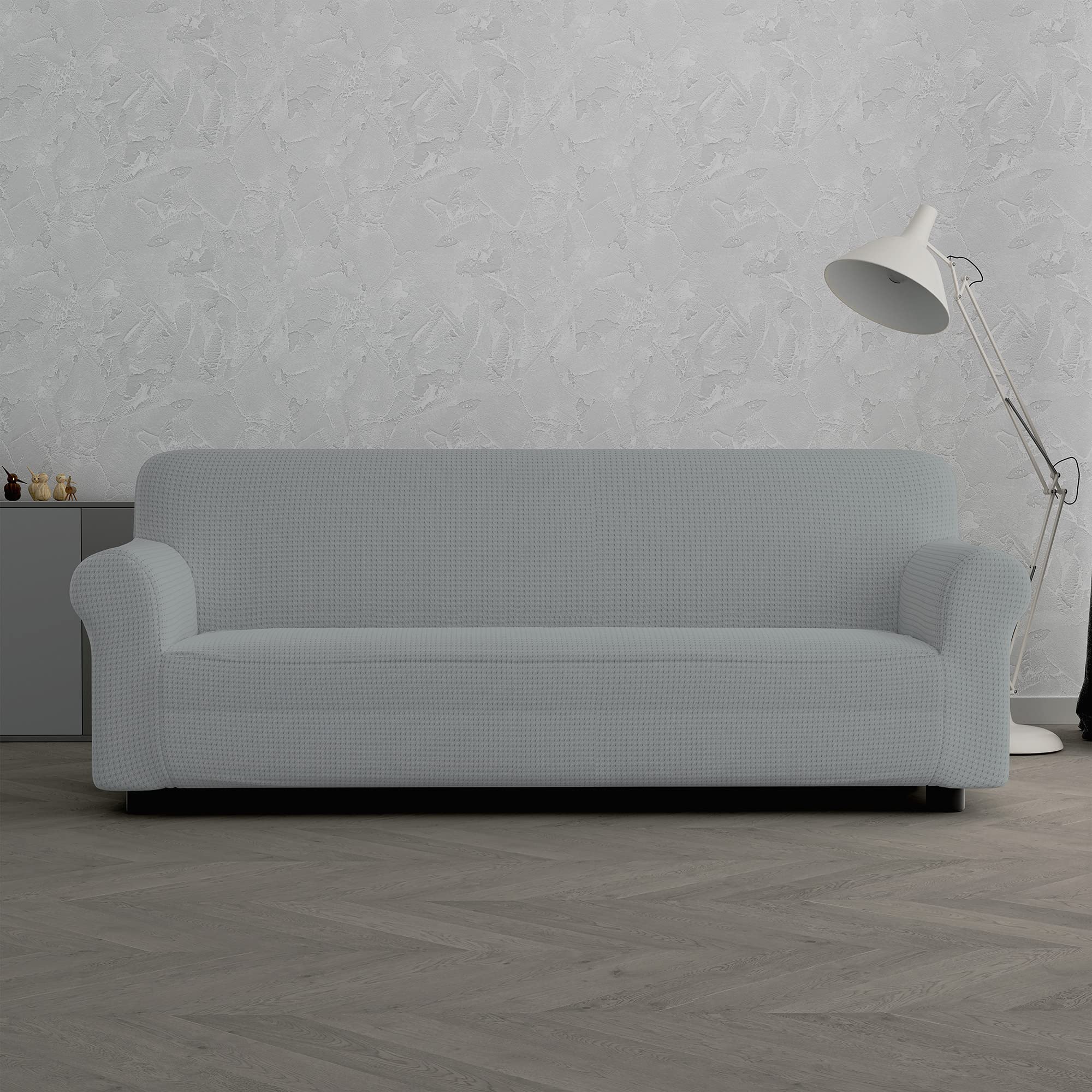 Italian Bed Linen “Iris” Sofa Cover, Light grey, 3 Places