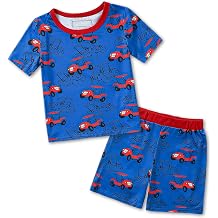Mikrdoo Bamboo Viscose Toddler Boys Pajamas Summer Pajamas 2 piece Shorts Kids Pjs Sets Soft Boys Sleepwear Size 12M-6Y