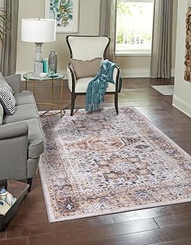 Unique Loom Yara Collection Area Rug - Sunil 2 x 3 Rectangle, Ivory Almond/ Black
