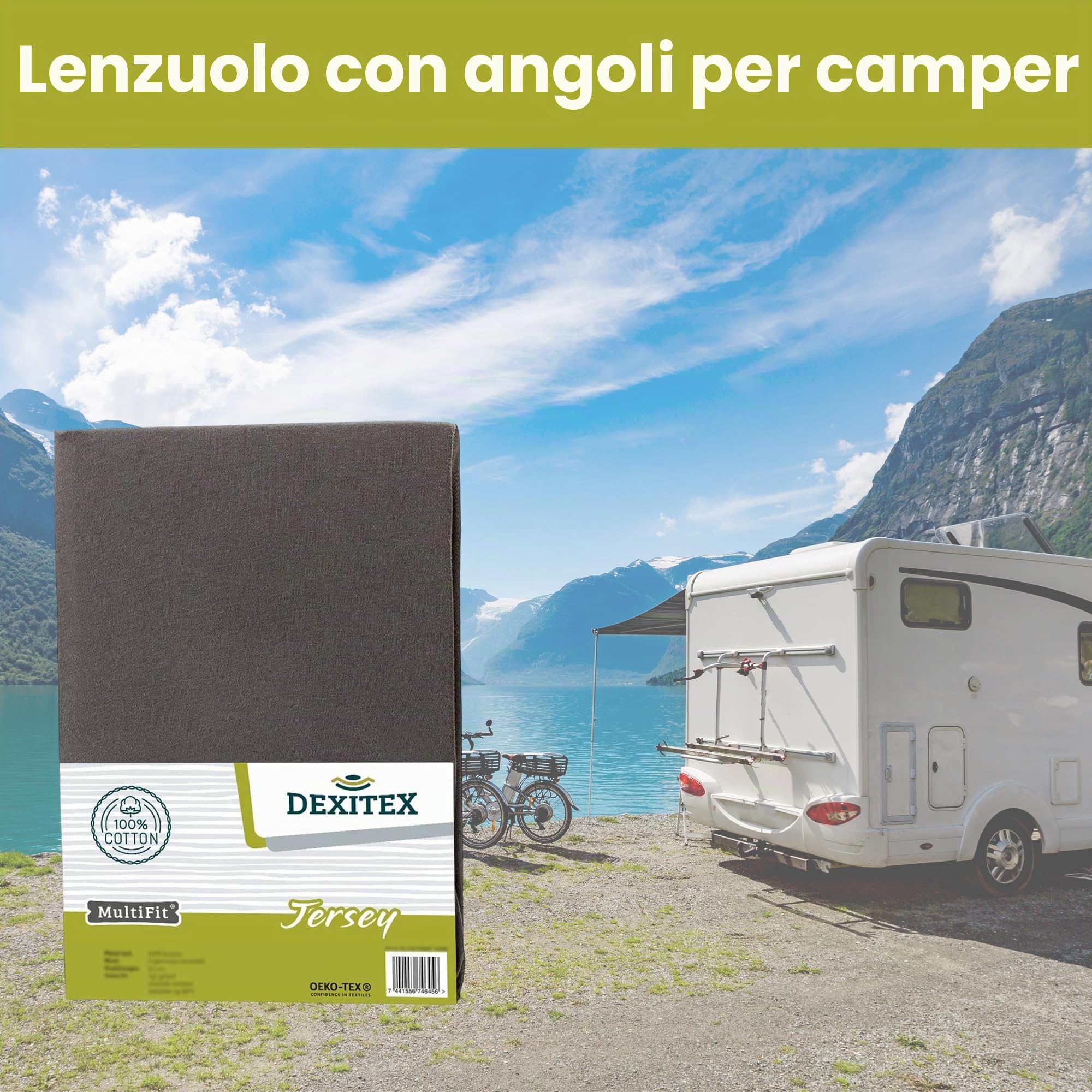 Lenzuola per Camper - Lenzuola Letto Francese - Coprimaterasso Camper - Materassi per Camper - Accessori per Camper - Oeko-TEX - 100% Cotone - Giusto - Antracite