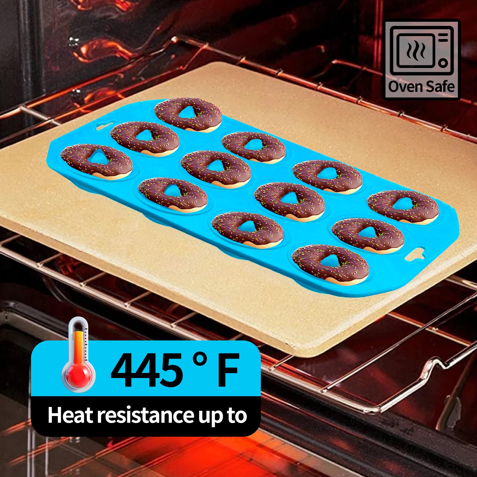 Moldes de silicona para donuts, mini moldes de silicona para hornear donuts sabrosos, bagels, tartas y más