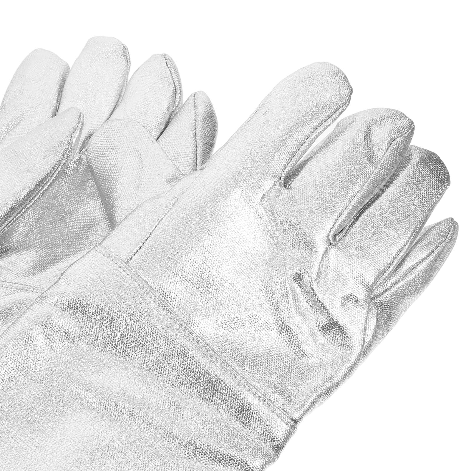 Guanti Resistenti al Calore da Lavoro in Foglio di Alluminio 2 Pezzi, Guanti Ignifughi Industriali per Saldatura e Cucina, Protezione Alta Temperatura per Saldatori e Barbecue