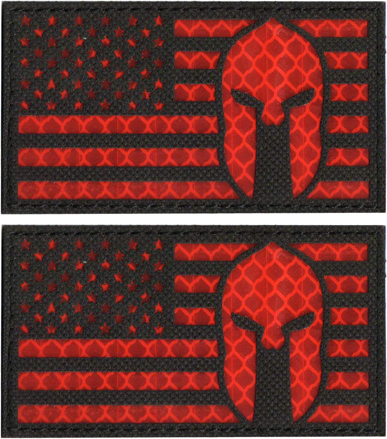 USA Flag Spartan Helmet Reflective Patch Jacket Vest DIY