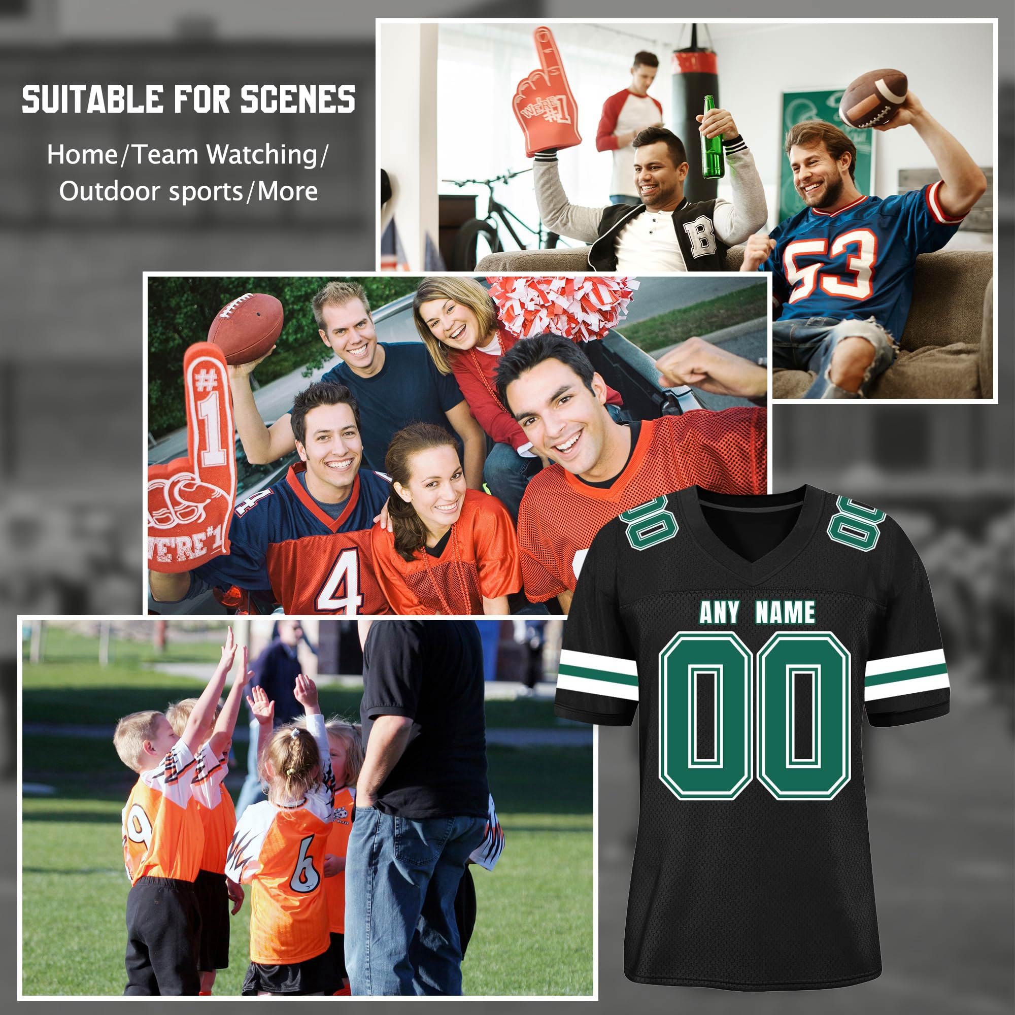 Magliette Personalizzate Stampate con Nome e Numero Maglie da Football Americano Divise Personalizzate per Squadre Stampate con Nome e Numero Traspiranti