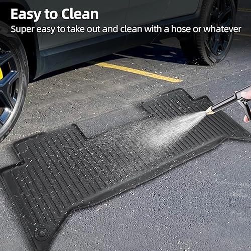 Miniatura 7 de HANSSHOW Alfombrillas compatibles con Rivian R1T TPE Premium para todo tipo de clima, filas delanteras y traseras, impermeables, compatibles con