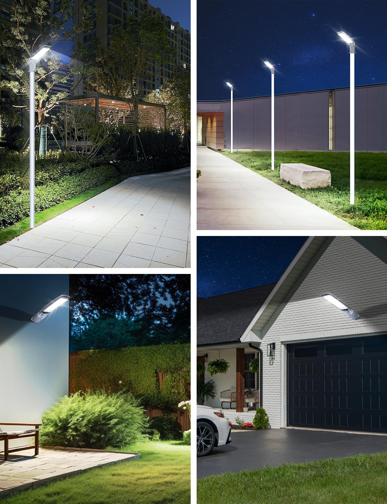 Aigostar 30W Lampione LED, 2550LM Luce stradale a LED 6500K IP65 impermeabile IK08 Per Parcheggio luce per Strada Scuola, parcheggio, campo da basket, cortile, piazza, 2 Unità