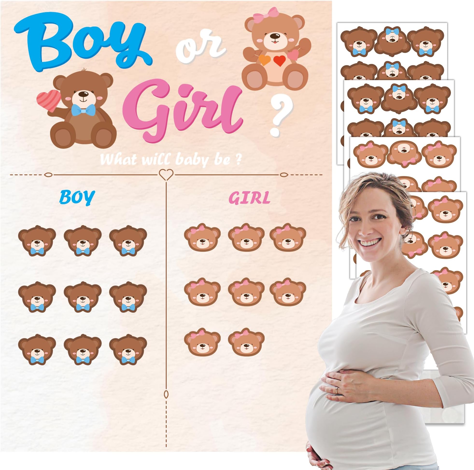 Bear Gender Reveal Decorations - Voting Gender Reveal Games Ideas