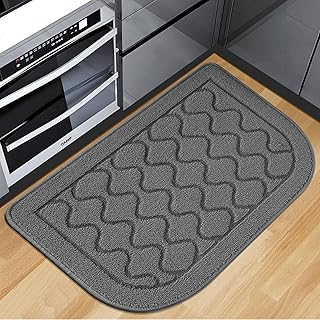 18×27 Inch Kitchen Rugs, Comfort Standing Kitchen Mats for Floor is Made of 100% Polypropylene, Kitchen Rugs and Mats Non Skid Washable for Kitchen, Floor, Office, Sink, Laundry, Grey