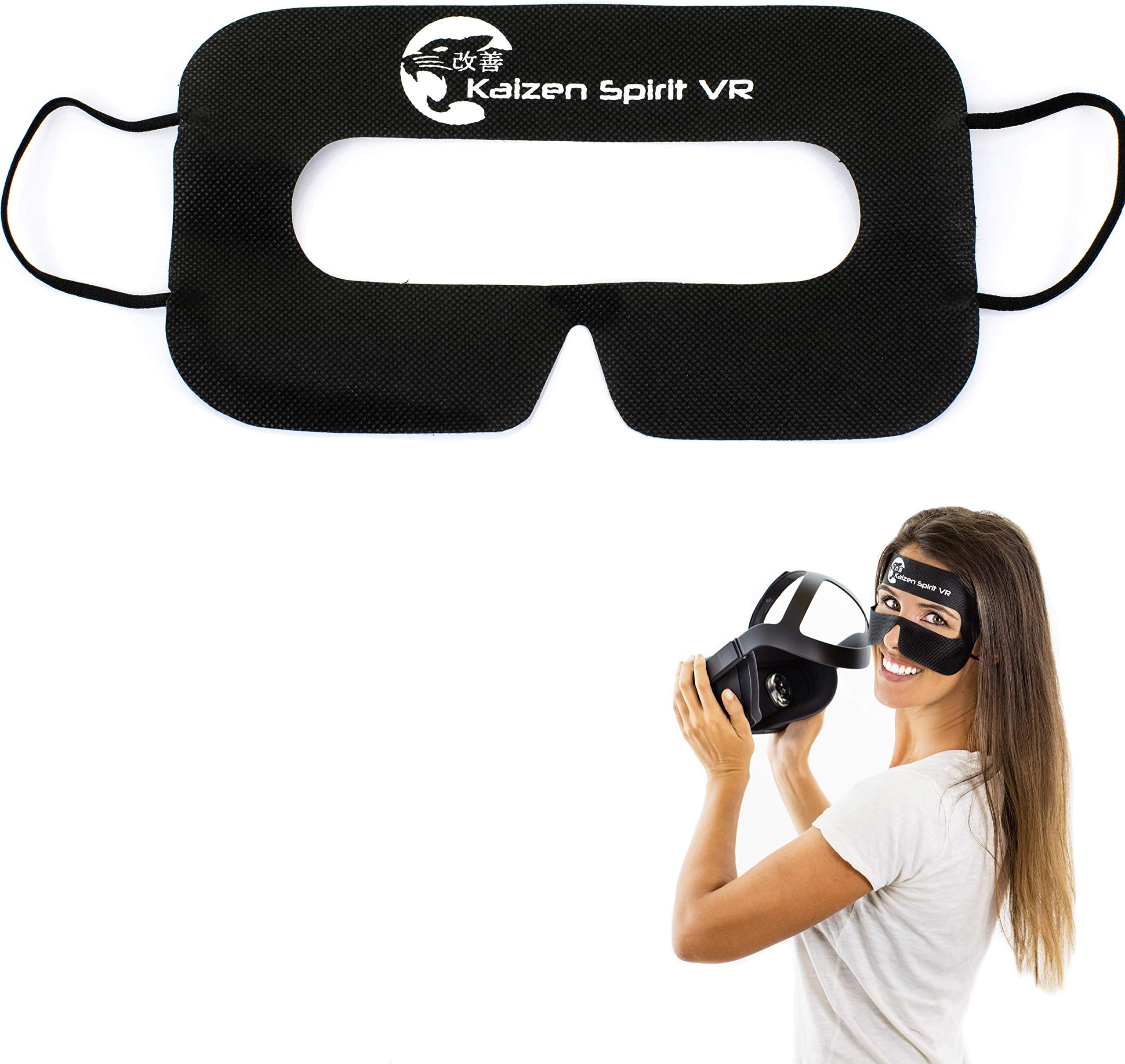 Kaizen Spirit VR [100 Count Disposable VR Covers, VR Disposable Face Mask, VR Mask, VR Face Mask, Sanitary Masks, VR Mask Disposable, Virtual Reality Facemask, VR Disposable Cover, VR Sanitary Mask