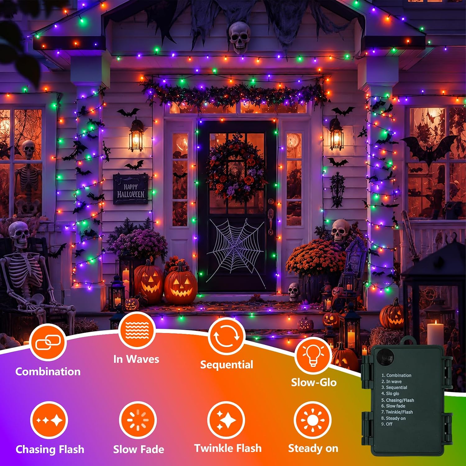 YEGUO 4 Packs Each 16ft 50 LED Green Wire Christmas Lights OPG