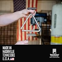 Vista 2 de TreeWorks Chimes Instrumento musical de percusión triangular de 6 pulgadas, fabricado en Estados Unidos, con batidor/golpeador y soporte, grado