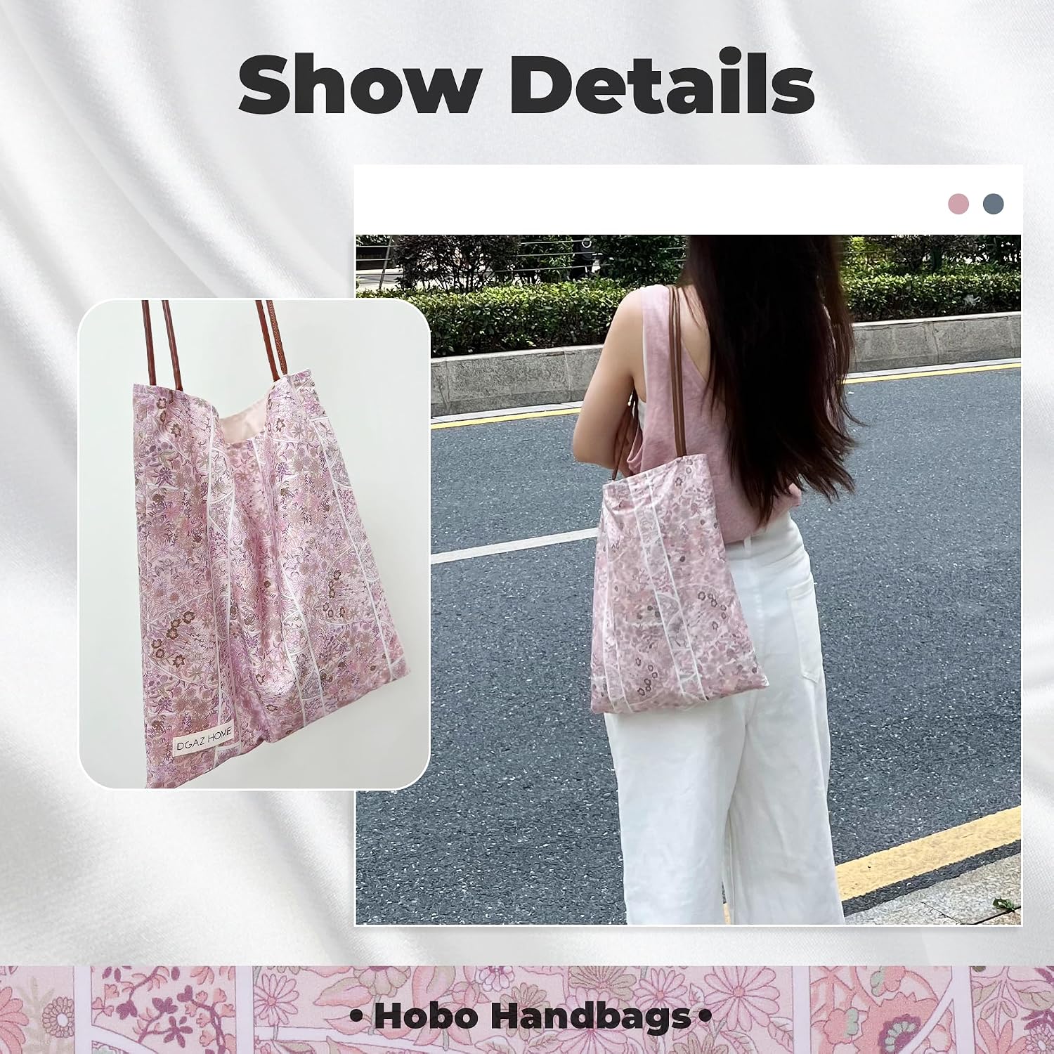 DGAZ Designer Hobo Bags for Women, Luxury Tote Bag with Zipper, Large Shoulder Bags