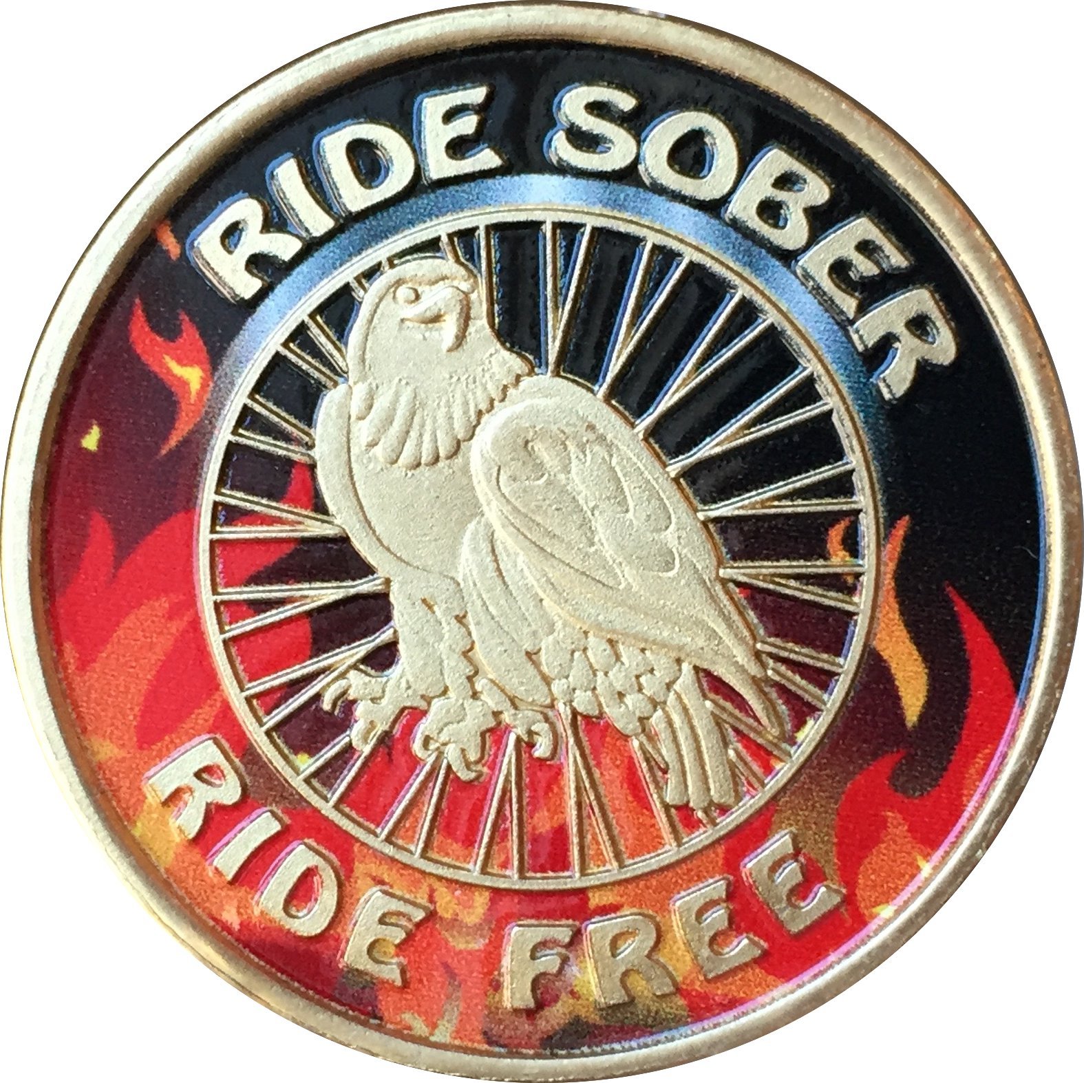 Amazon.com: Ride Sober - Ride Free - Premium Epoxy Enamel Finish AA  (Alcoholics Anonymous) - Sober / Sobriety / Birthday / Anniversary /  Recovery / Medallion / Coin / Chip : Office Products