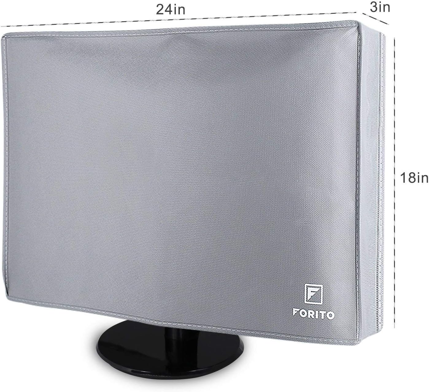 23" 24" 25" Univesal Monitor Dust Cover Scratch Resistance Nonwoven Full Body Sleeve for 23" 24" 25" Computer Monitor LED LCD Screem (Size: 24W x 18H x 3D)-Gray