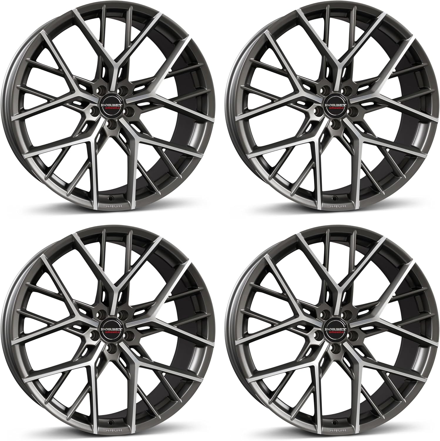 4x Borbet Felgen BY 8.0x20 ET35 5x120 titan polished matt kompatibel mit BMW 1 3 4 5 6 X1 X3 X4