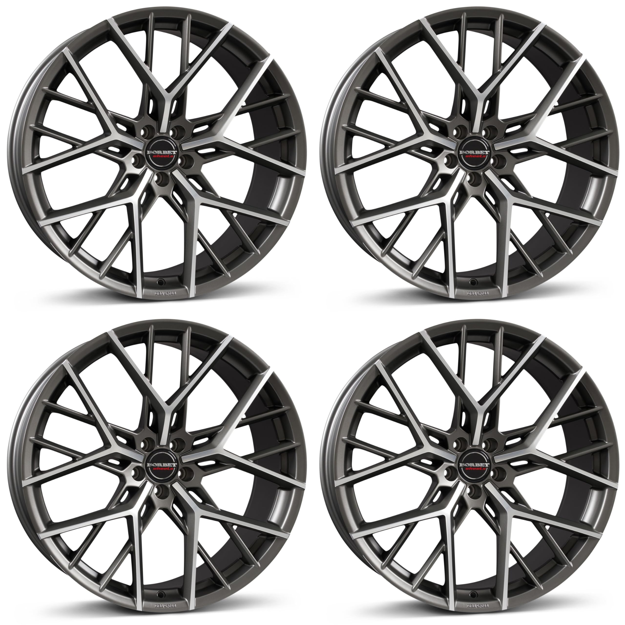 4x Borbet cerchi in alluminio BY 8x18 ET34 5x120 titan polished matt