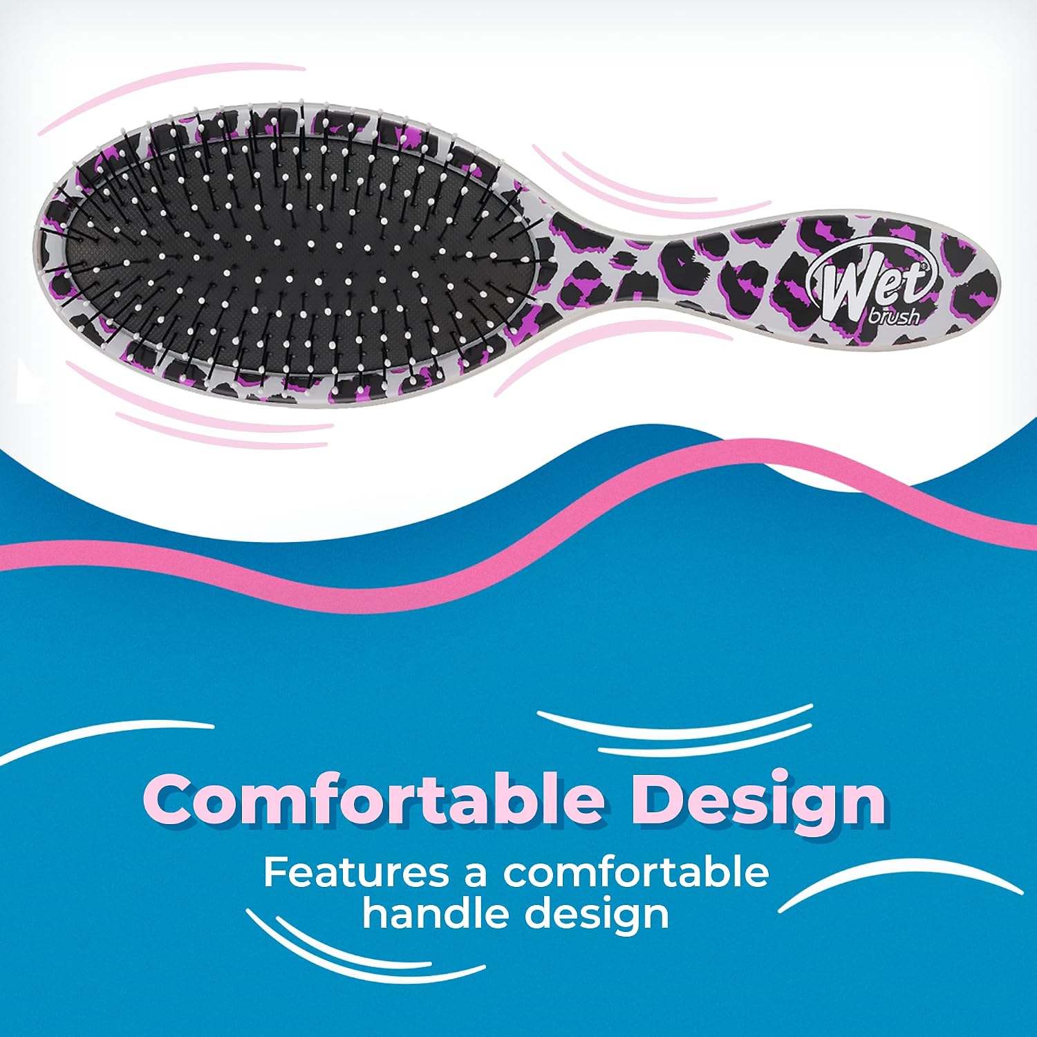 Wet Brush Original Detangler Brush - Pink Leopard, Safari - All Hair Types - Ultra-Soft Bristles Glide Through Tangles with Ease - Pain-Free Comb for Men, Women, Boys & Girls (Pack of 2)