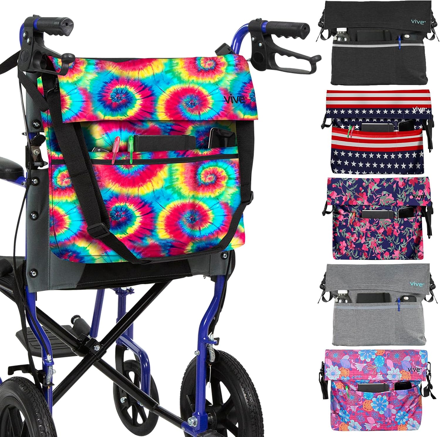 Vive XL Wheelchair Accessories Bag - Waterproof, Scratch-Resistant