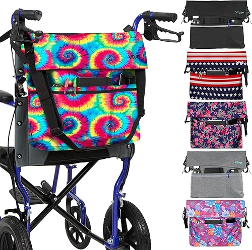 Miniatura 55 de Bolsa para silla de ruedas, Floral púrpura