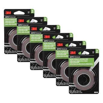 3M Super Strength Automotive Molding Tape 46 mil, 7/8 in. x 5 ft. (Black) 6-Pack
