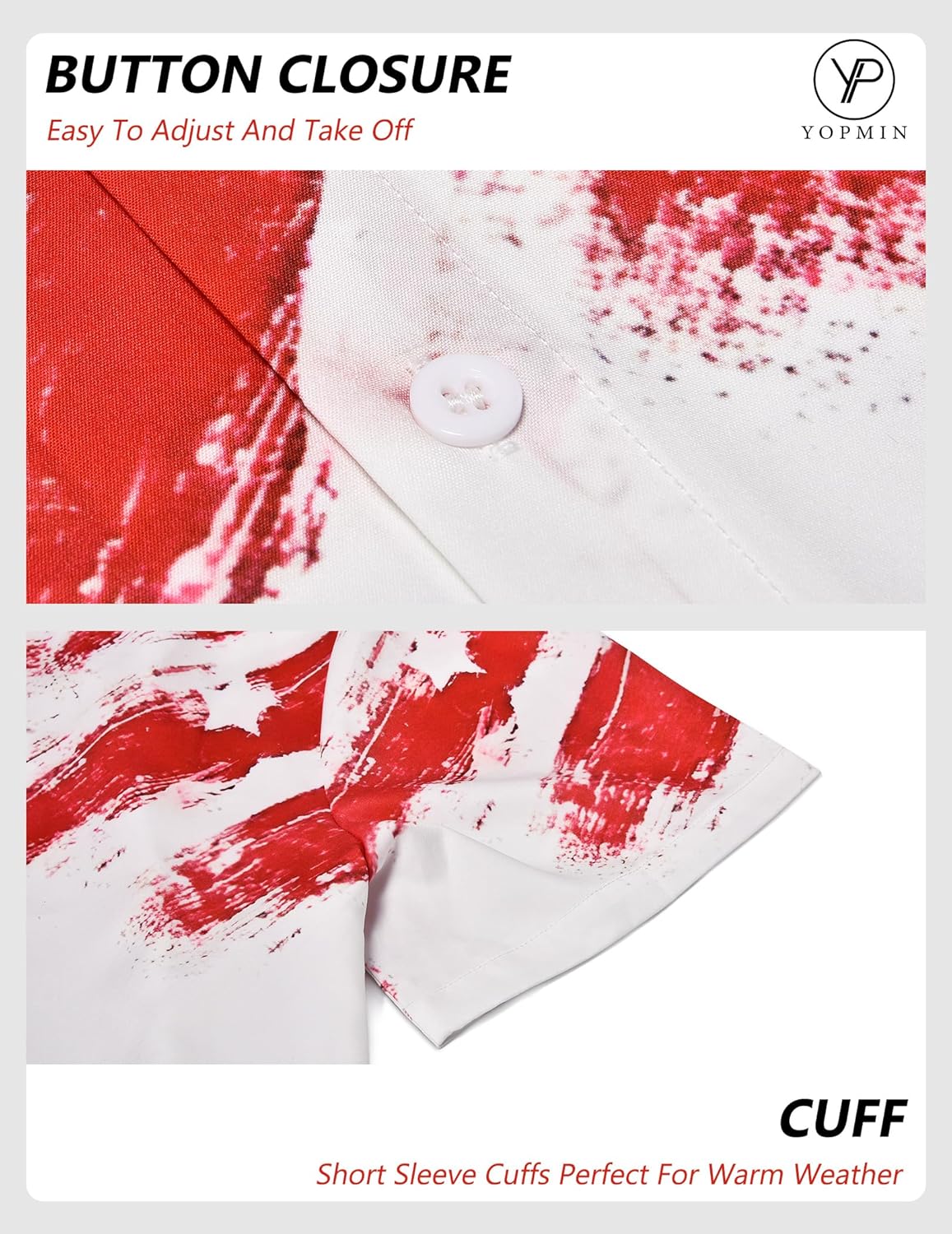 Men's American Flag Hawaiian Shirt Patriotic Short Sleeve Button Down Shirts 4th of July Summer Beach Aloha Outfit - Image 7