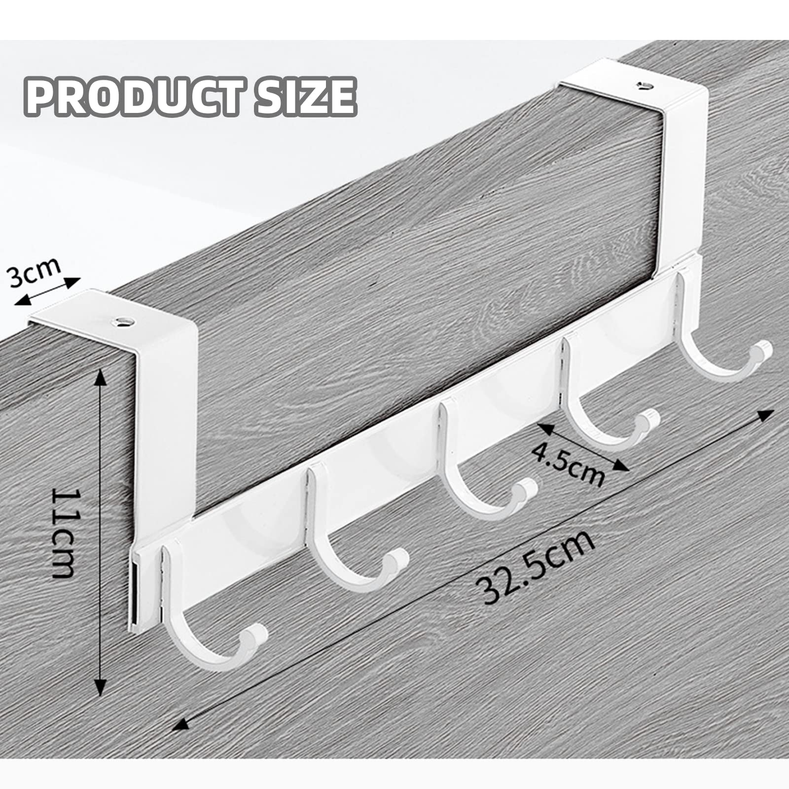 5 Ganci Da Porta In Acciaio Inox - Appendiabiti Per Camera, Bagno, Armadietto - Foto 5