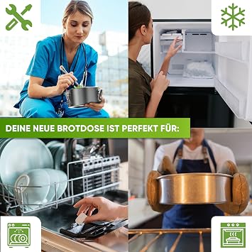 Blockhütte Premium Lunch Box Stainless Steel Children's Round I 780 ml I with Spork and 2 x Seal Set I Lunch Box Stainless Steel Leak-Proof I Lunch Box Metal School I Ovenproof Bowl Dishwasher Safe