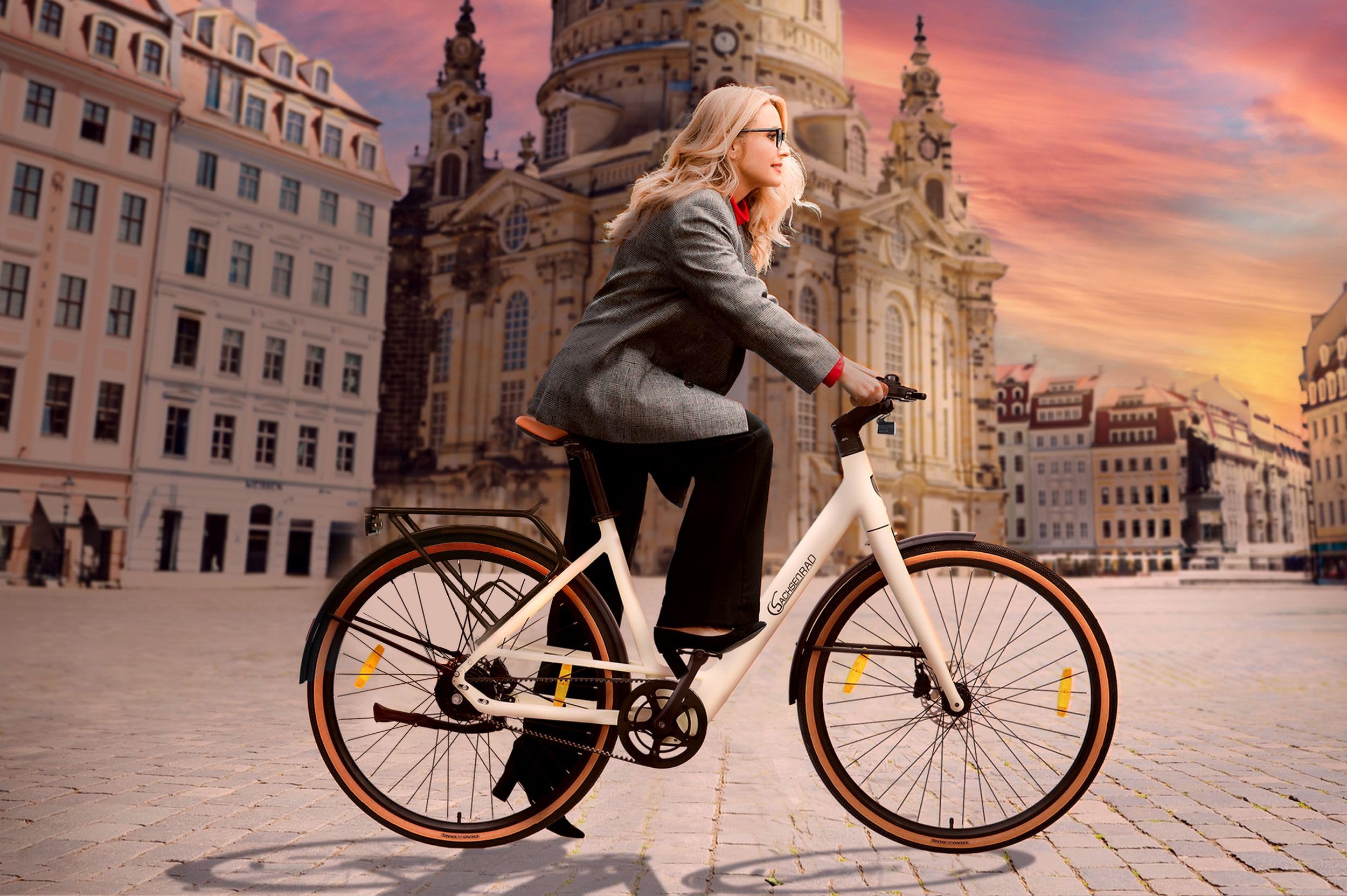 Bici Elettrica Urbana C3V Roma II, E-Bike Leggera Da Città solo 16 kg, E-Gravel Da Città e da Avventura con Sensore di Coppia, Assistenza Cammino 6 km/h, Design elegante per Uomo e Donna