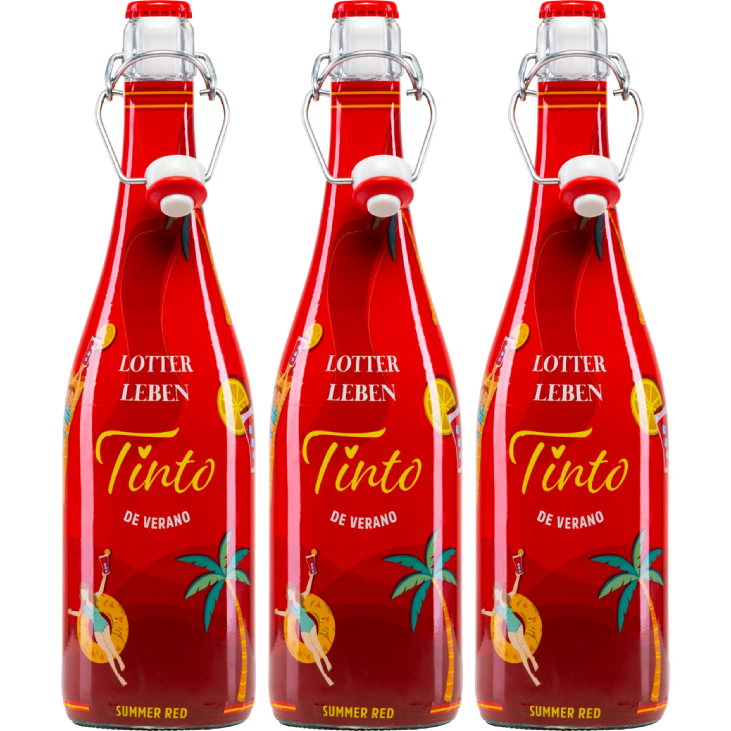 Wines N' Roses Viticultores Lotterleben Tinto de Verano Wermut Rot Lieblich Spanien inkl. FeinWert E-Book (3 x 0.75 l)