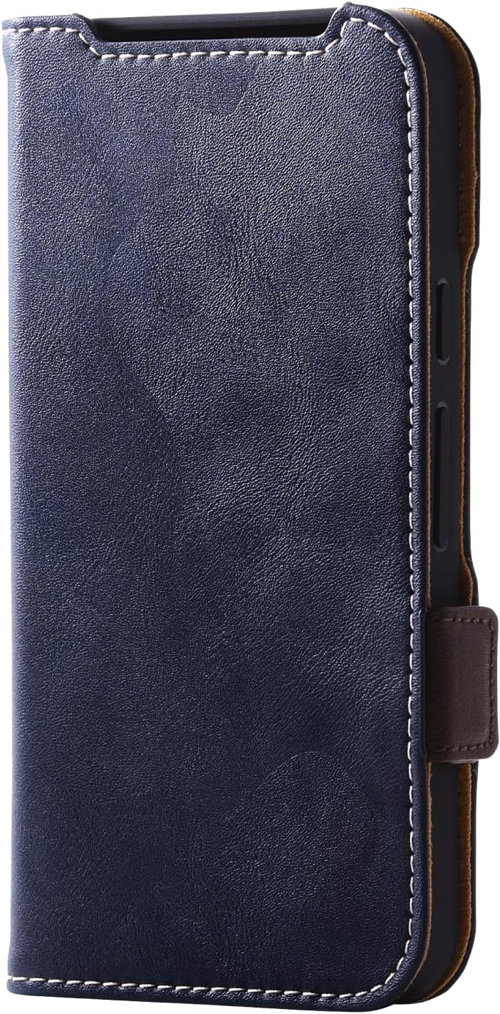 Elecom Google Pixel 9/9 pro case Leather Cover Notebook Type Magnet Flap Shock Absorbing Wireless Charging Possible with Strap Hole with Stand Function Card Storage (Pocket x 2) Navy PM-P242PLFYNV