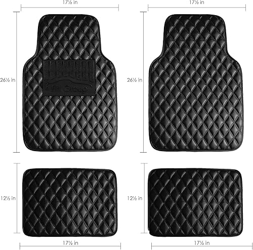 Miniatura 7 de Forros de piel sintética con efecto 3D FH Group F14409, en color negro liso, se adapta a la mayoría de coches, camiones, SUV o furgones, Universal,