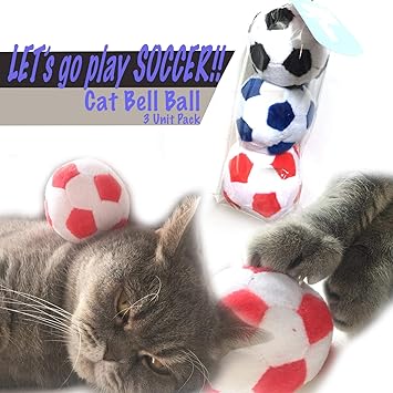 BALLMIE Dog Cat Toy Balls Bell Ball Soccer Balls for Dogs & Cats World Cup FIFA Olympics