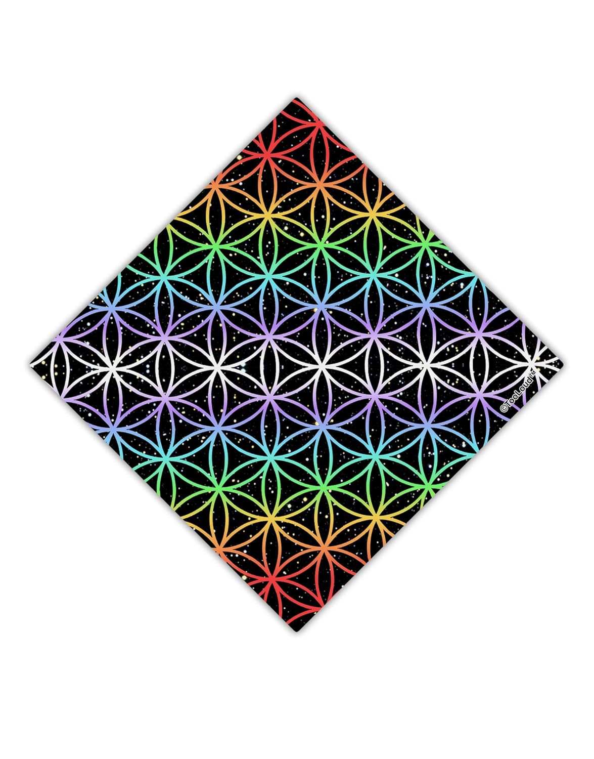 TooLoud Chakra Colors Flower of Life Adult 19" Square Bandana All Over