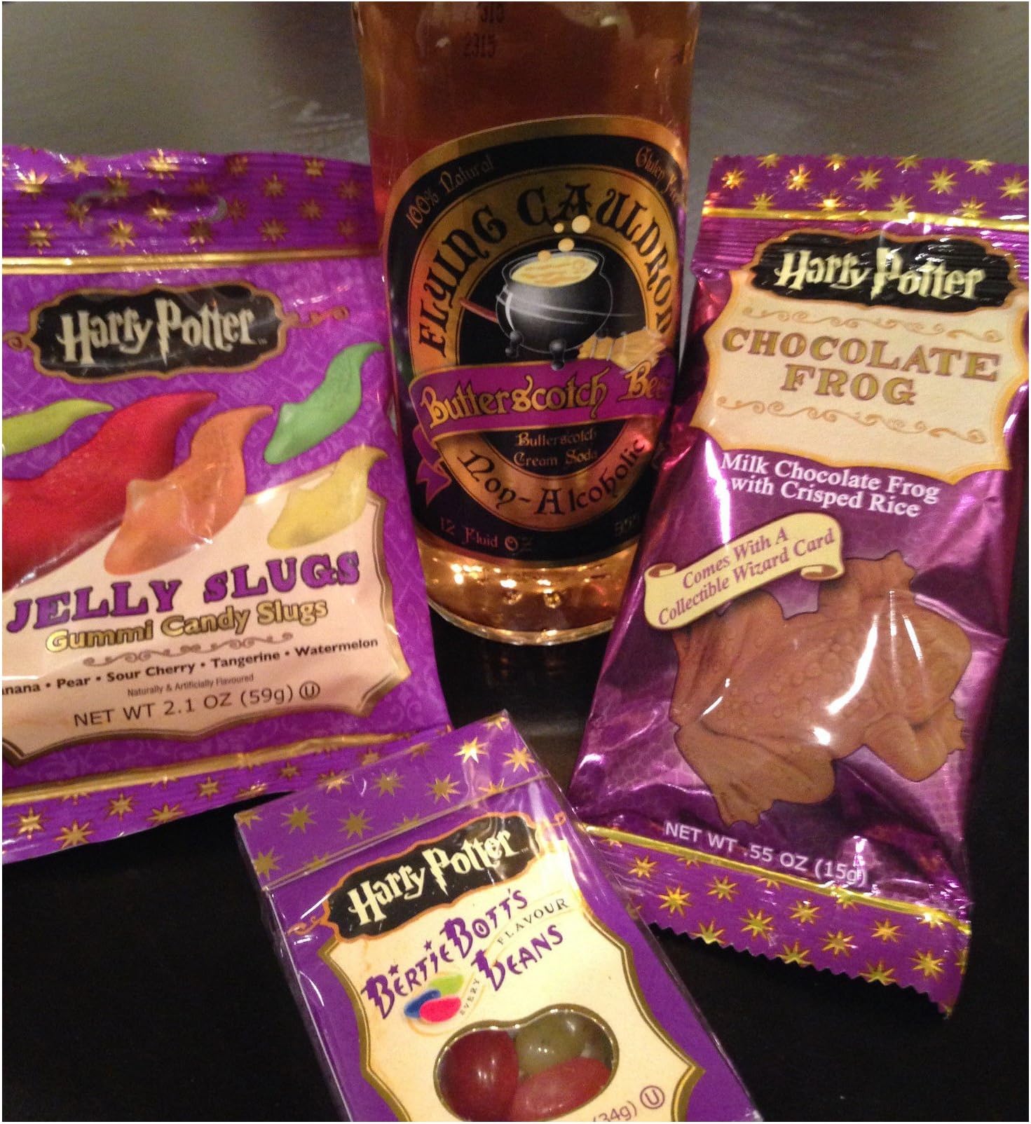 UnbrandeHarry Potter Candy 4pc Gift Set Butterbeer Bertie Botts Jelly Slugs Choc Frog Top Buyer's Choice