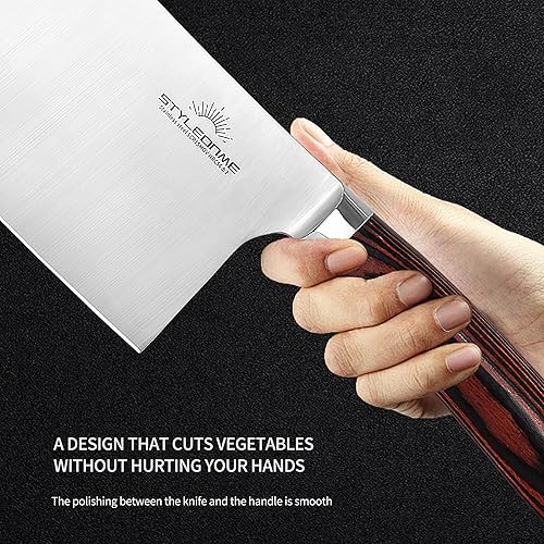 Miniatura 7 de styleonme Cuchillo, cuchillo de cocina, cuchillo de chef, cuchillo de cocina afilado de acero de alto carbono forjado a mano, adecuado para carne,