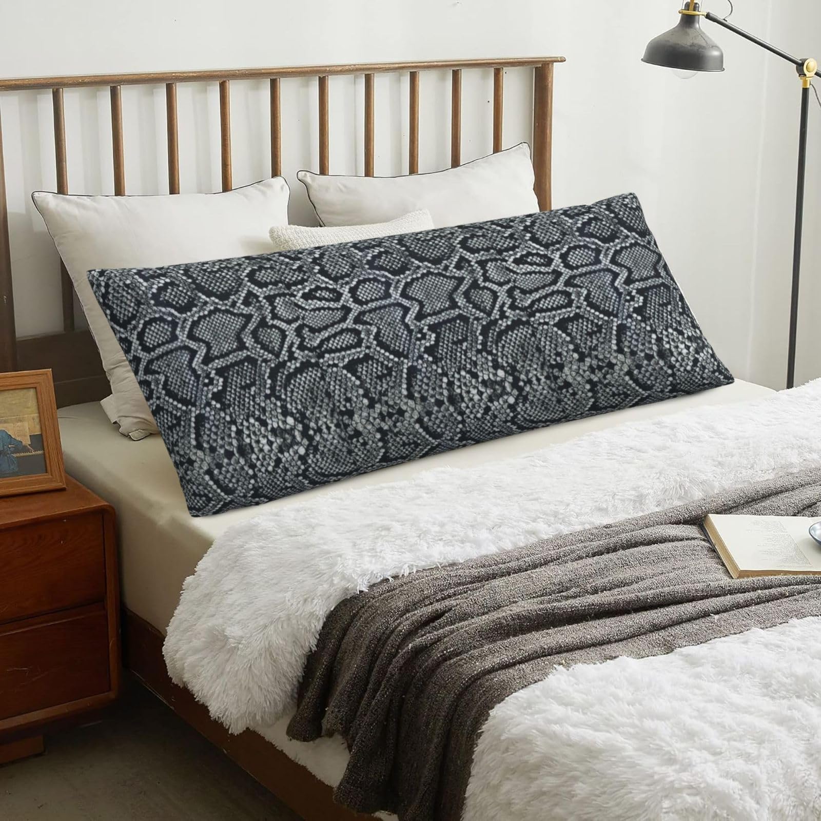Snakeskin, Body Pillow Cover with Zipper,Long Body Pillowcase 20 x 60 in