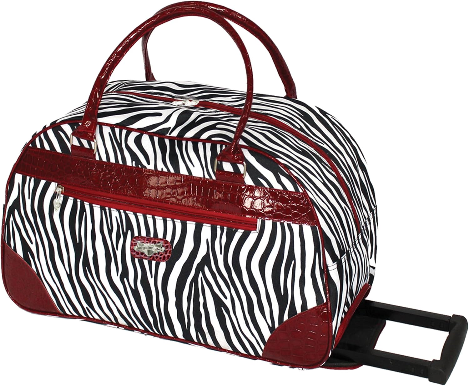 Kathy Van Zeeland Women's 22 Inch Printed Rolling Carry-On (One Size, Zebra)