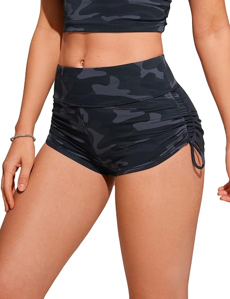 CRZ YOGA Women's High Waisted Swim Shorts Quick-Dry