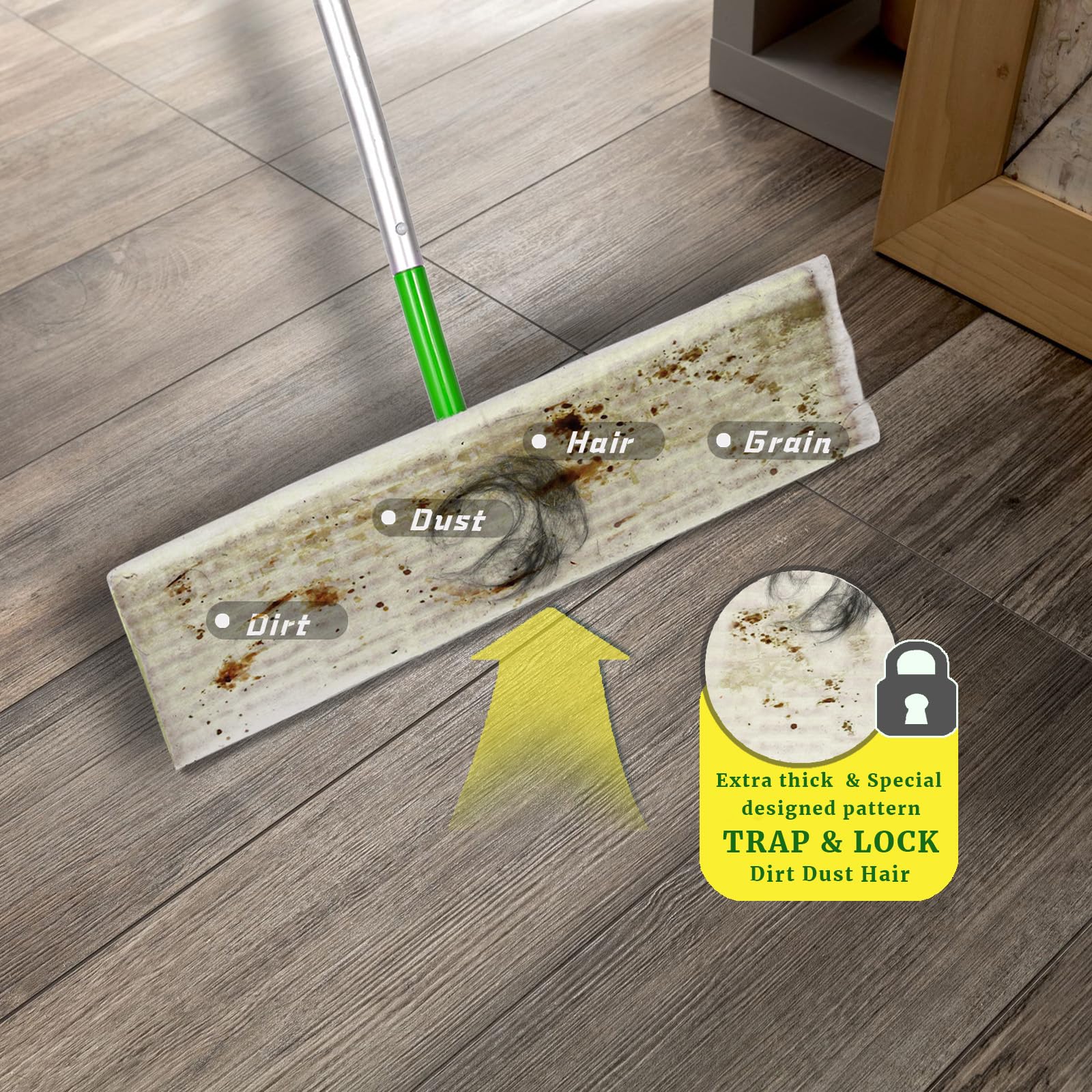 UKEENOR XL Dry Mop Refills 40 Counts Disposable Dusting Cloths Dry Sweeping Refills Dry Duster Cloths Mop Pads Floor Cloth Refills Electrostatic Cloths 9.8