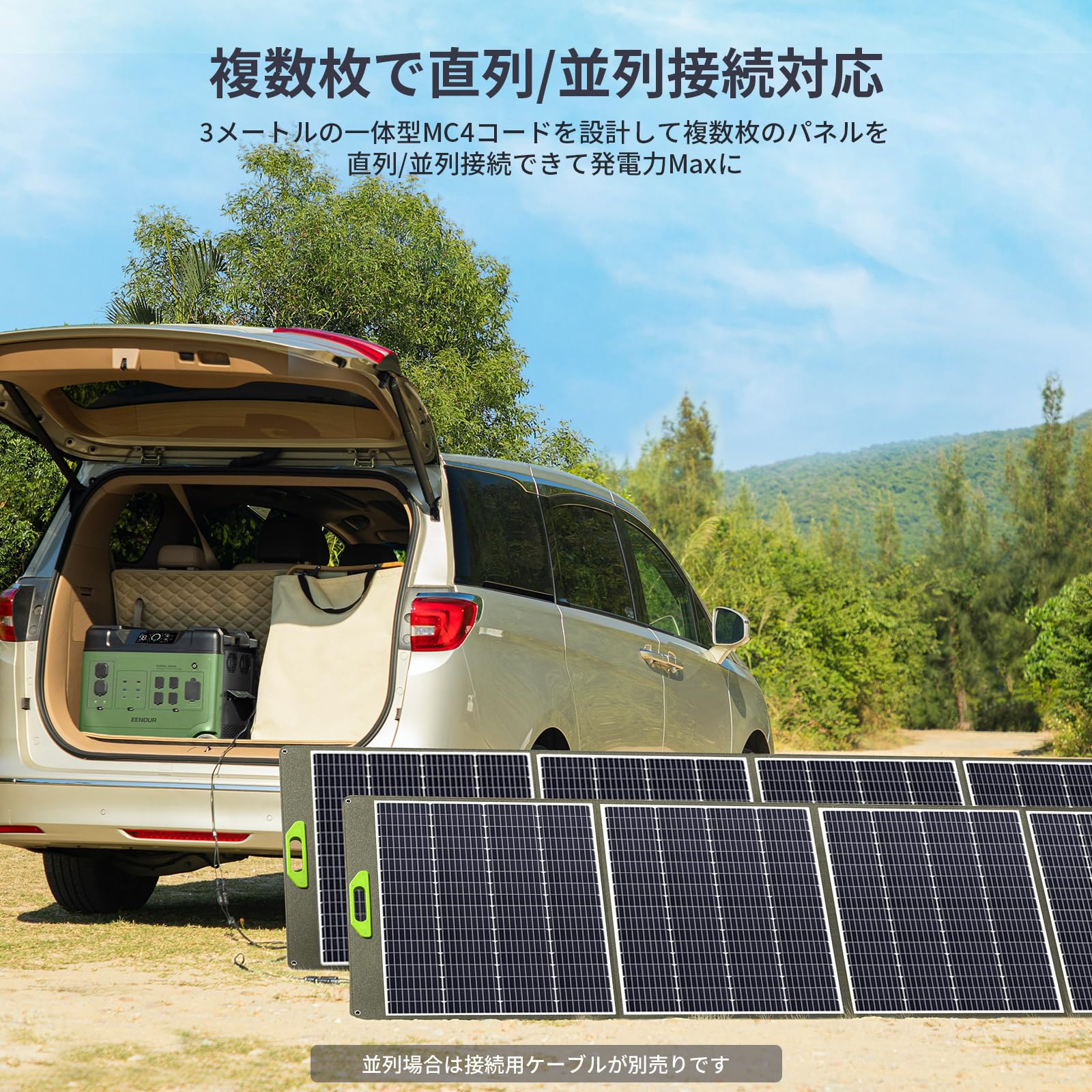 Amazon.co.jp: EENOUR ソーラーパネル 400W 折りたたみ式 高出力 動作