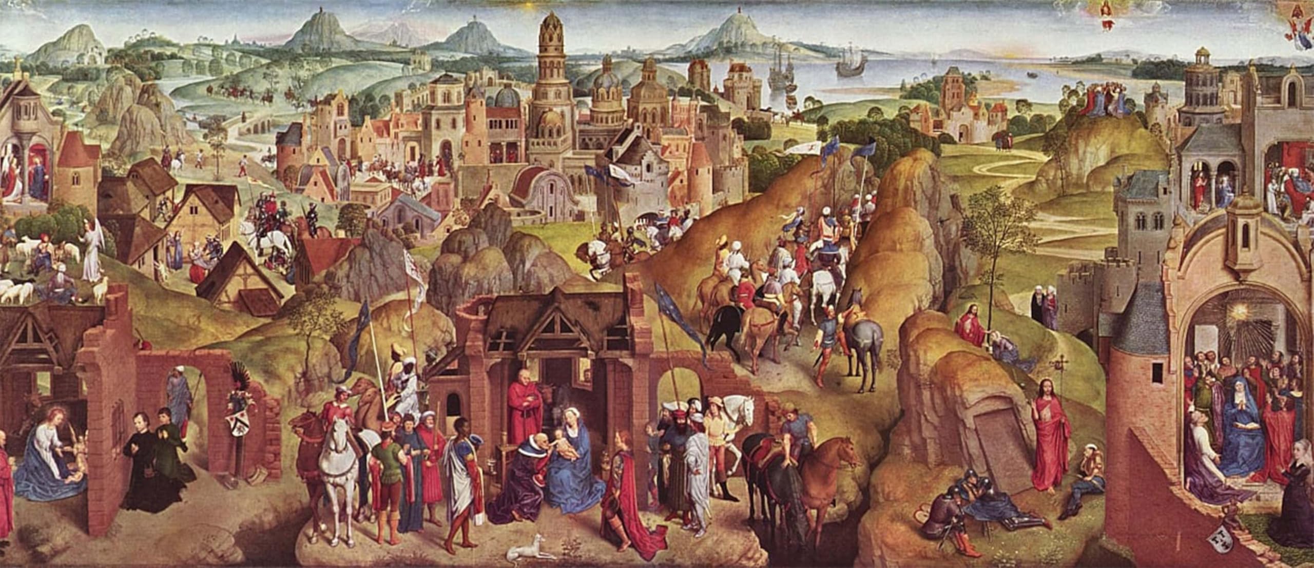 POSTERIIk Famous Modern Artwork Art Mural the Seven Joys of Mary by Hans Memling Oil Paintings Pictures for Home Decor 60x90cm
