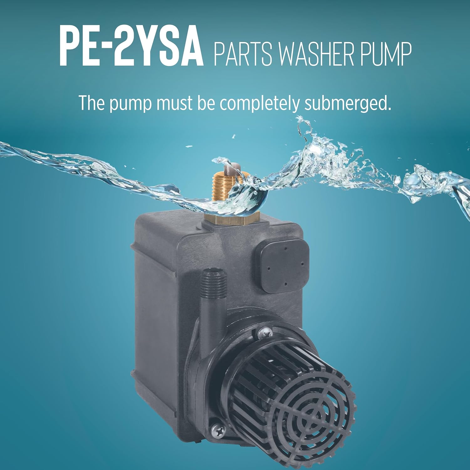 Little Giant PE-2YSA 115V, 1/40 HP, 300 GPH Polyester Submersible Parts Washer Pump with Conduit Fitting for Aqueous Solutions or UL-listed Solvents with 6-Ft. Plugless Power Cord, Black, 518550