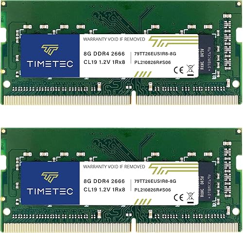 Timetec Kit de 16 GB (2 x 8 GB) DDR4 2666 MHz PC4-21300 sin búfer ECC UDIMM 1.2V CL19 1Rx8 Rango único 260 Pin SODIMM Actualización del módulo RAM